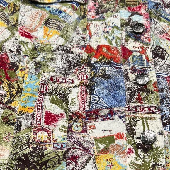 Abstract All Over Graffiti Print Light-Wight Jacket Size XL - Picture 7 of 9